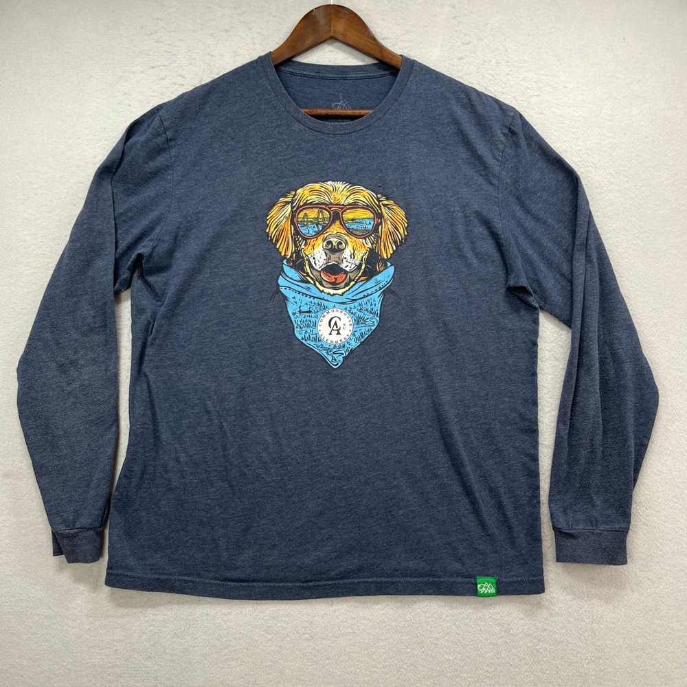 Common House Aleworks Long Sleeve T-Shirt Mens L Charcoal Beer Golden Retriever